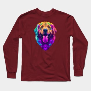 Cute Golden Retriever Melty Watercolor Drawing Long Sleeve T-Shirt